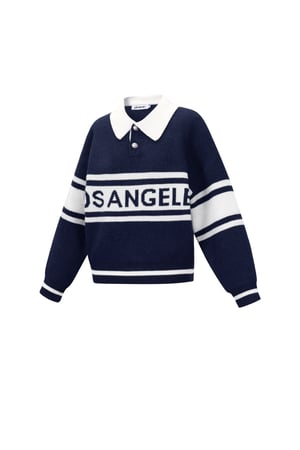 Knitted Polyester Fiber Women's Knit Sweater Sporty Letters h5 Picture2