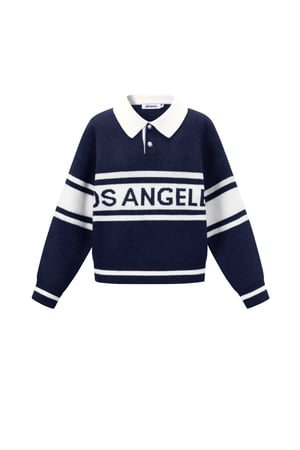Knitted Polyester Fiber Women's Knit Sweater Sporty Letters h5