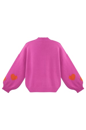 Suéter Oversized para Mujer de Mezcla de Lana Tejida con Aplicación de Corazón h5 Imagen7