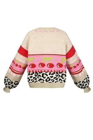 Cardigan Tejido Mujer Otoño/Invierno Bloque de Colores Divertido h5 Imagen2