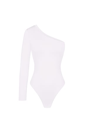 Polyester Women's One-Shoulder Bodysuit Asymmetric Design h5 