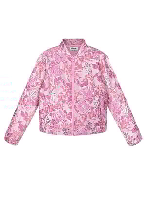 Polyester Women's Cropped Jacket Floral Print Sporty h5 