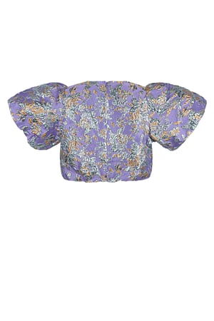 Polyester Women's Short Sleeve Top Puff Sleeve Floral Print h5 Picture8
