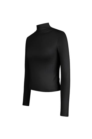 Polyester Women's Long Sleeve Top Ribbed Turtleneck h5 Picture7