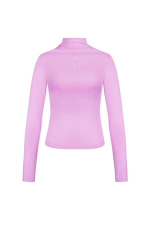 Polyester Women's Long Sleeve Top Ribbed Turtleneck h5 