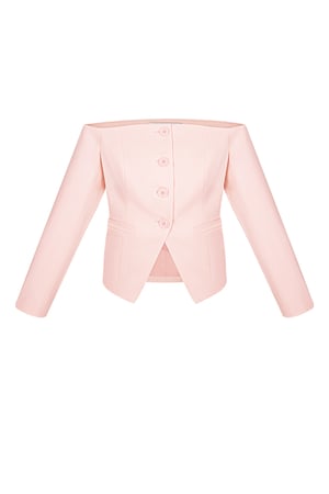 Polyester Women's Off-Shoulder Long Sleeve Top Buttoned Front Design h5 