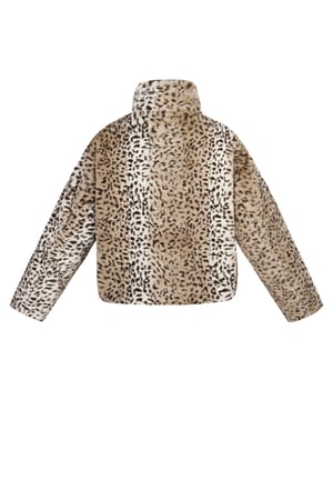 Polyester Faux Fur Women's Jacket Leopard Print Cozy Warm h5 Picture7