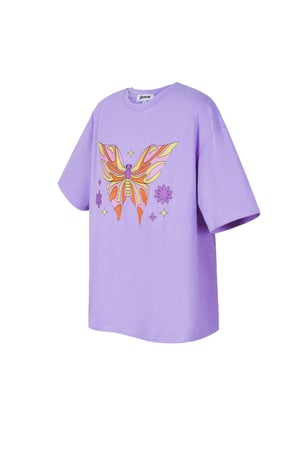 Cotton Women's T-shirt Oversized Butterfly Print h5 Picture5