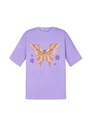 Cotton Women's T-shirt Oversized Butterfly Print h5 