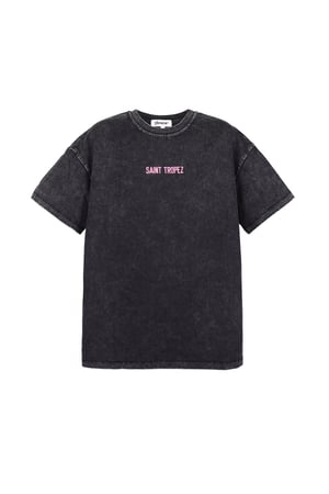 Pamuk Kadın T-shirt Oversized Saint Tropez Baskı h5 