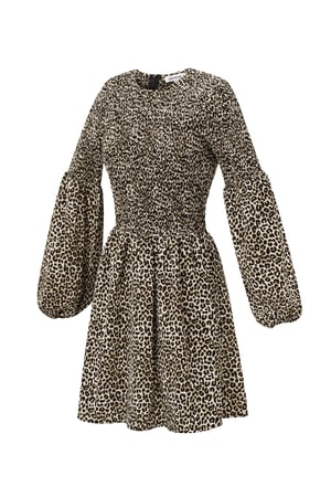 Polyester Women's Mini Dress Leopard Print Puff Sleeve h5 Picture6