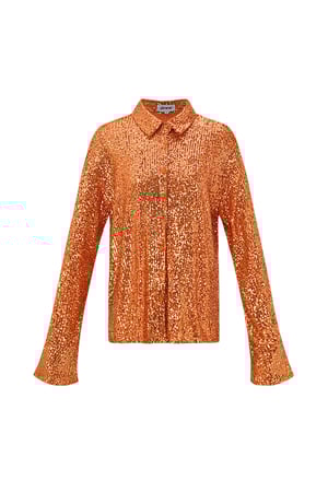 Polyester Sequin Women's Blouse Shimmering Long Sleeve h5