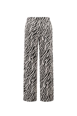 Woven Cotton Women's Straight Leg Pants Casual Zebra Stripes h5 Picture9