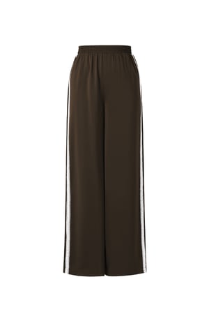 Gewebte Polyesterfaser Damen Gerade Hose Sportlich Farbkontrast h5