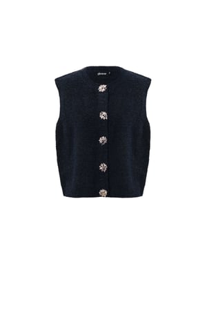 Knitted Polyester Fiber Women's Knitted Vest Casual Solid Color h5 