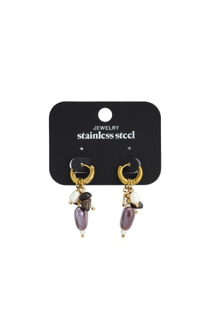 Earrings with beads and heart charms h5 Picture3