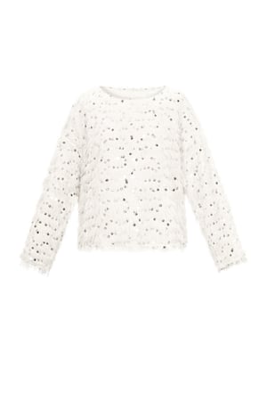 Geweven Polyestervezel Vrouwen Lange Mouw Top Elegante Pailletten h5 Afbeelding9