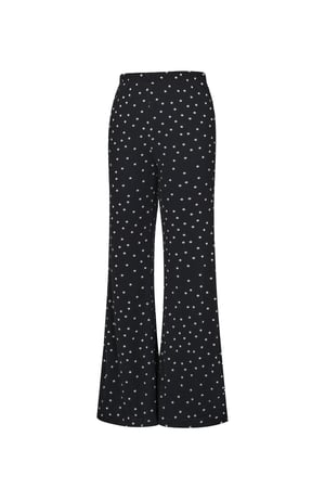 Tessuto Fibra di Poliestere Pantaloni Flare Donna Elegante Puntini h5 Immagine2