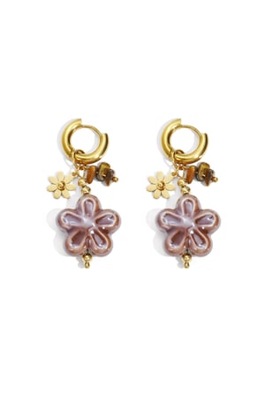 Boucles d'oreilles pendantes en acier inoxydable, série Flower Daily Daily Simple, bijoux pour femmes h5