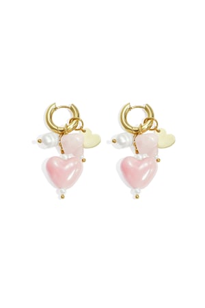 Earrings with beads and heart charms h5
