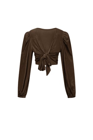 Gebreide Polyestervezel Vrouwen Lange Mouw Top Sexy Solide Kleur h5 Afbeelding4