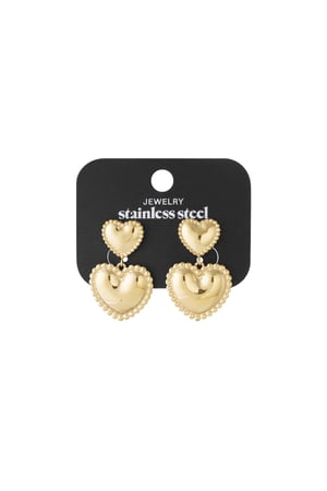 Boucles d'oreilles pendantes en acier inoxydable, style cœur, décontractées, simples et quotidiennes, bijoux pour femmes h5 Image4