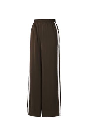 Gewebte Polyesterfaser Damen Gerade Hose Sportlich Farbkontrast h5 Bild2