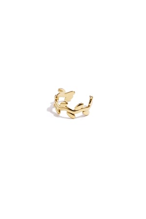Earcuff laurel shape Gold Color Stainless Steel h5