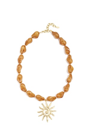 Bead necklace with sun charm h5 Picture3