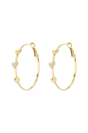 Lovely hoop earrings with 3 hearts h5