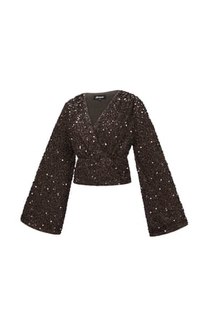 Tejido de Fibra de Poliéster Mujer Tops de Manga Larga Conjunto de 2 Piezas Lentejuelas h5 Imagen2