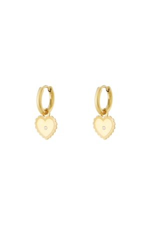 Boucles d'oreilles mini coeur à pois h5 