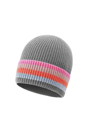 Multi color striped hat h5 