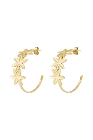Hoop earrings adorned with flowers h5