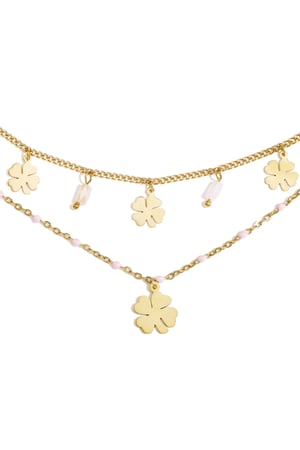 Bracelet with clover and bead charms h5 Picture3