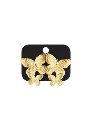 Pendientes colgantes de acero inoxidable con diseño de mariposa, serie casual, para uso diario, joyería para mujer. h5 Imagen6