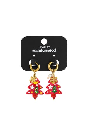 Orecchini pendenti in acciaio inossidabile, stile casual natalizio, semplici, da donna h5 Immagine5