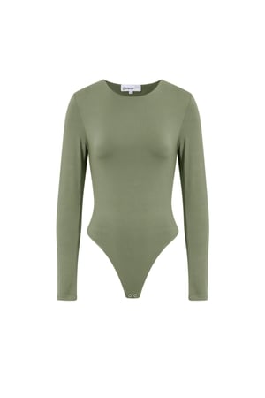 Örgü Nikel Şekillendirici Bodysuit Temel Tek Renk h5