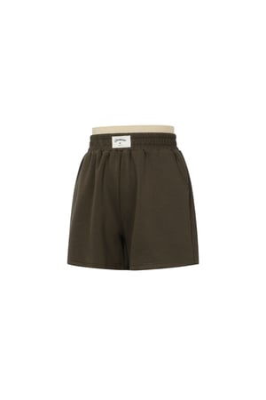 Shorts Casual Donna in Fibra di Poliestere Maglia Sporty Colore Puro h5 Immagine2