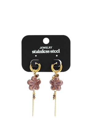 Stainless Steel Drop Earrings Flower Casual Daily Simple Series Women's jewelry h5 Picture5