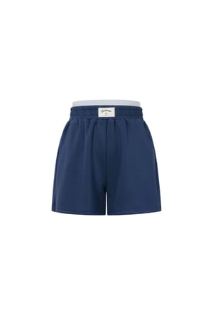 Shorts Casual Donna in Fibra di Poliestere Maglia Sporty Colore Puro h5 Immagine12