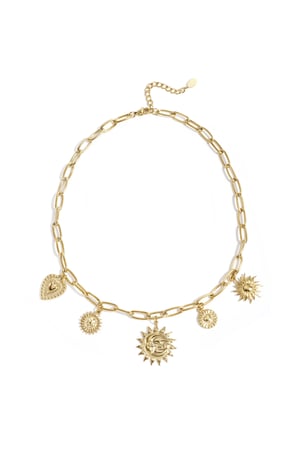 Necklace with sun and heart charms h5