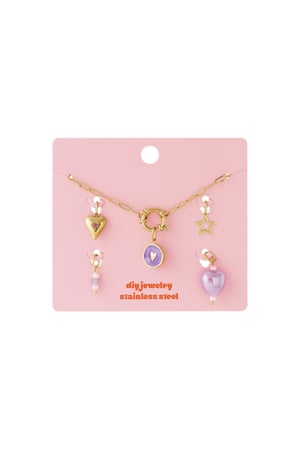 Collier DIY en forme de cœur violet h5 Image3