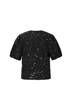 Tejido Fibra de Poliéster Mujer Tops de Manga Corta Elegante Lentejuelas h5 Imagen3