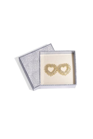 Koperen oorbellen met hartvormige, elegante kerst, luxe serie, damessieraden h5 Afbeelding2