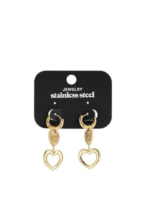 Oorbellen van roestvrij staal met hartjes, casual, dagelijks, eenvoudig, serie, damessieraden h5 Afbeelding5