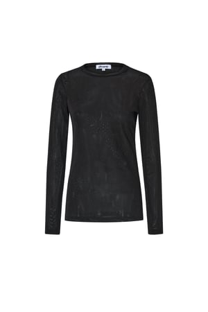 Woven Polyester Long Sleeve Top Sheer Sexy h5