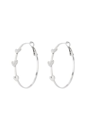 Lovely hoop earrings with 3 hearts h5 Picture3