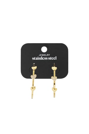 Lovely hoop earrings with 3 hearts h5 Picture4