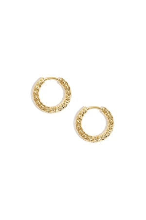 Ohrringe mit geätztem Detail – Goldfarbe - Goldfarbefarbe h5